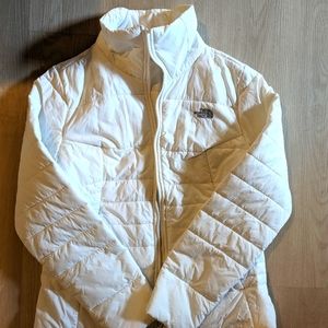 North Face White buffer jacket